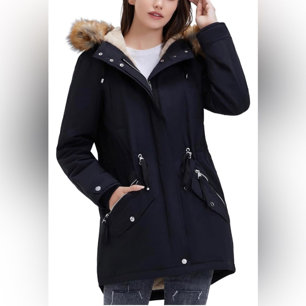 BOJIN Mens Trench Coat Wool Blend Top Pea Coat / medium
